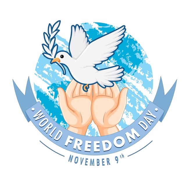 White dove bird in world freedom day concept