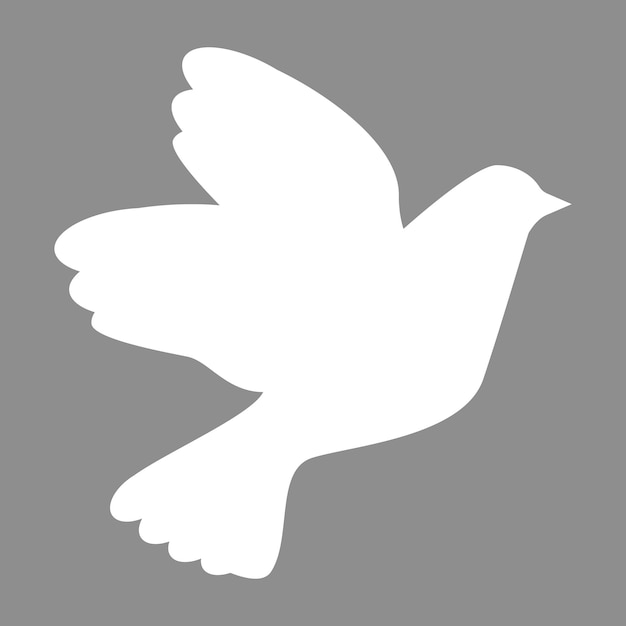 Vector white dove on a gray background vector