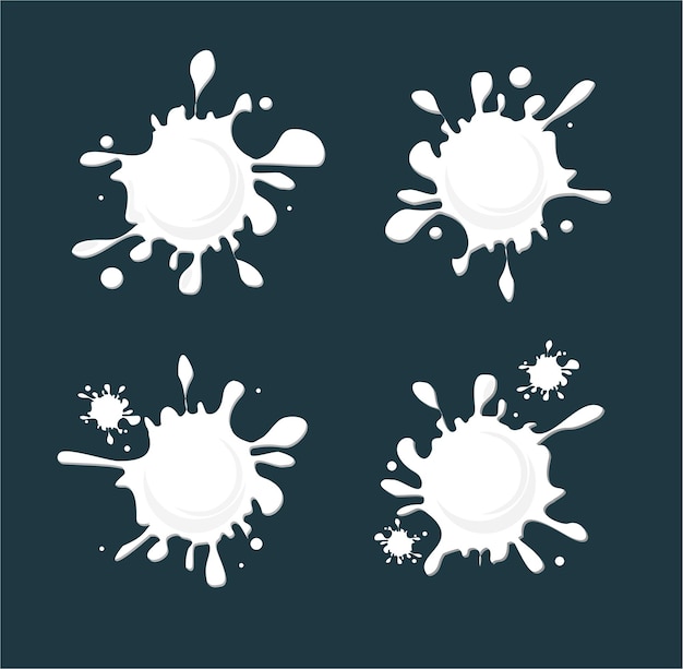 White Drop Blot Set Paint Splash Vector illustratie