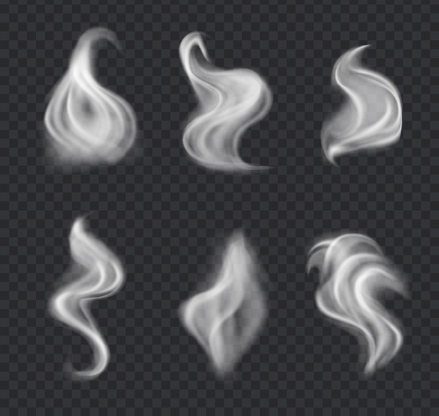 Vector white dust smoke realistic