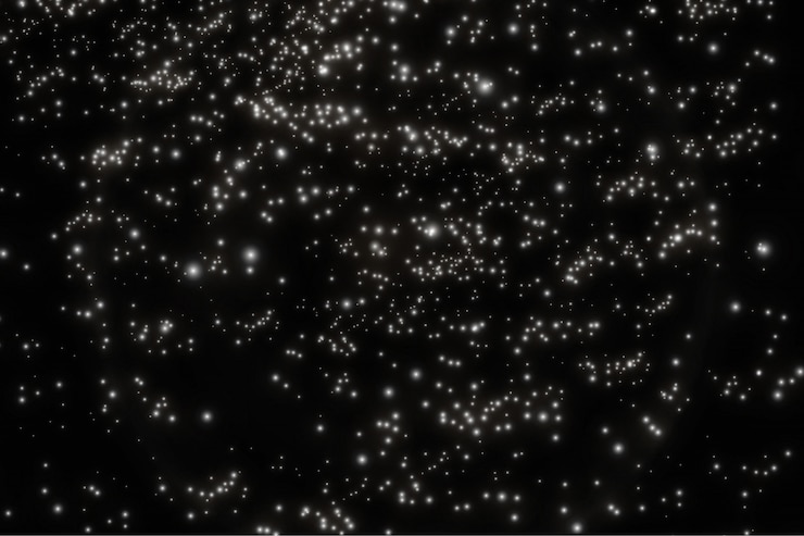 Vector the white dust sparks and star shine with special light.