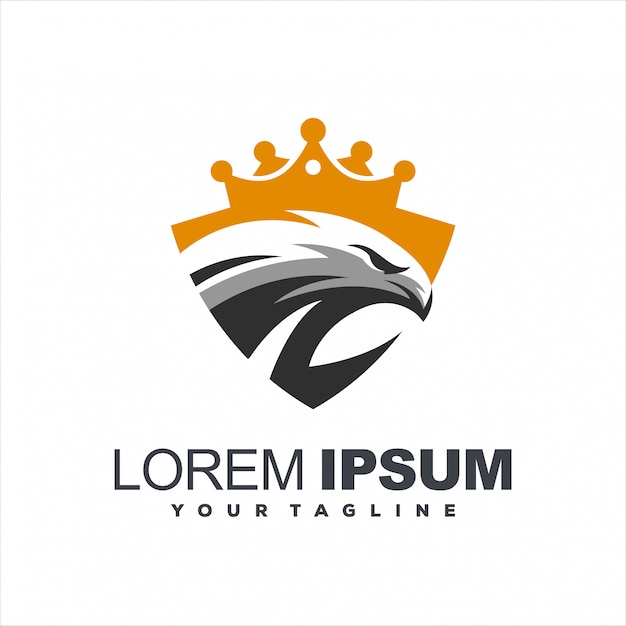 Дизайн логотипа короны белого орла