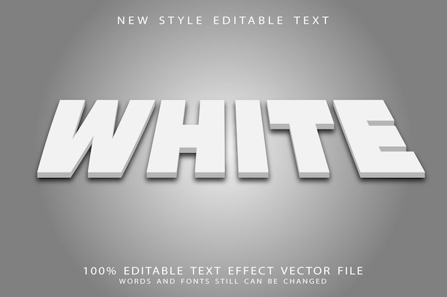 White editable text effect emboss modern style