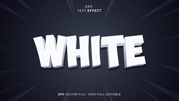 White editable text effect font