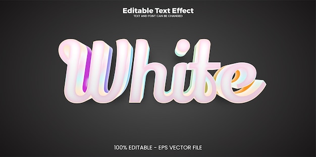 White editable text effect in modern trend style