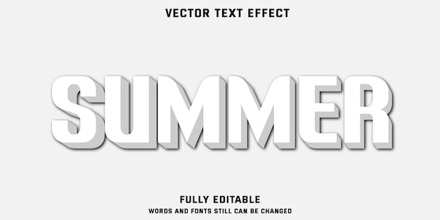 white Editable text effect summer text style