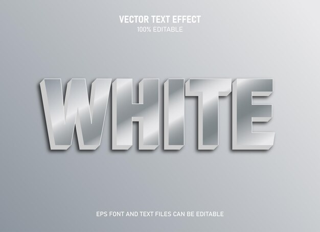 Vector white editable text effect