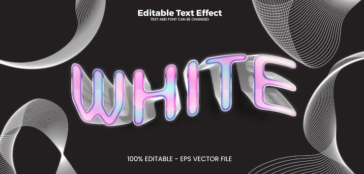 Vector white effect editable text effect in modern trend style