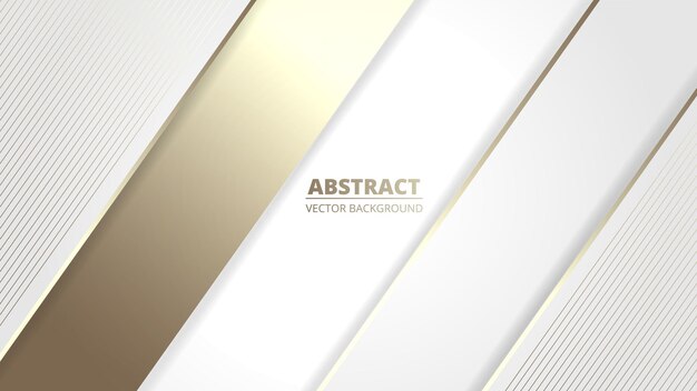 White elegant realistic luxury design background with golden lines and shadows