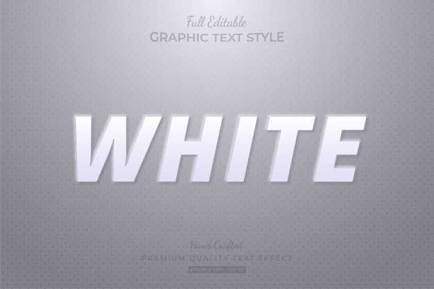 White embossed editable text effect font style