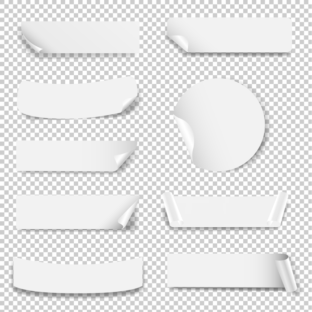 white empty label set isolated