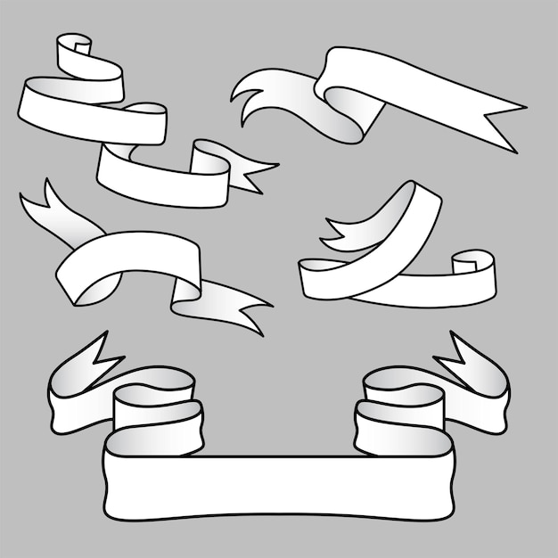 White empty ribbon roll template illustration