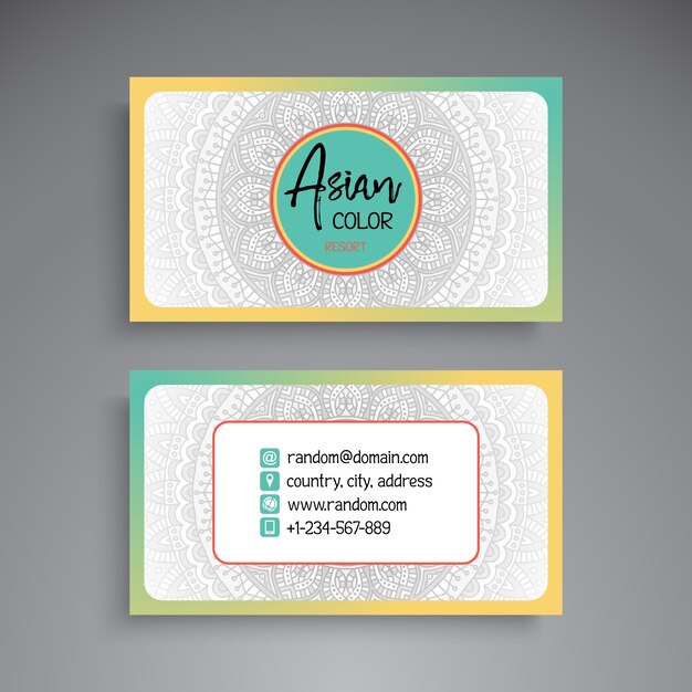 White ethnic business card