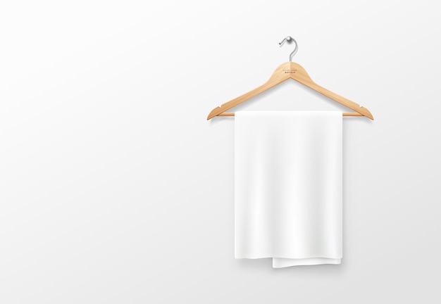 Vector white fabric hangers, realistic template design, eps10 vector illustration