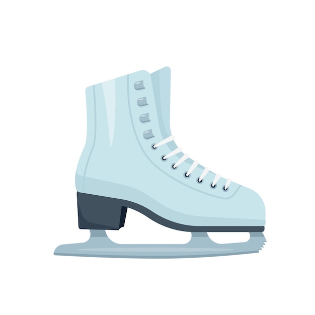 Vector white figure skate ice woman skates shoe isolated on white background winter sport accessories