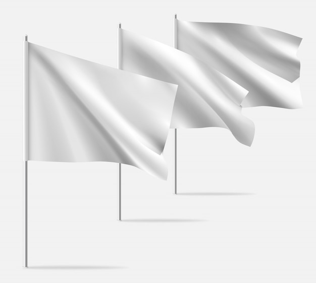 Vector white flags.