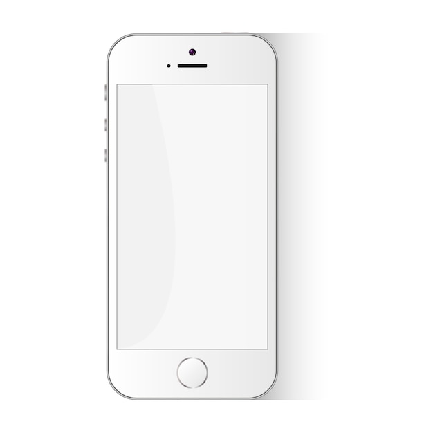 White Flat Phone Vector Smartphone Design