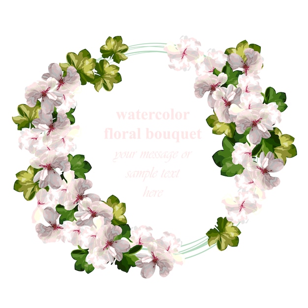 White floral wreath background