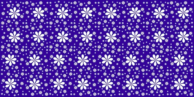 White flower pattern on purple background suitable for seamless fabric