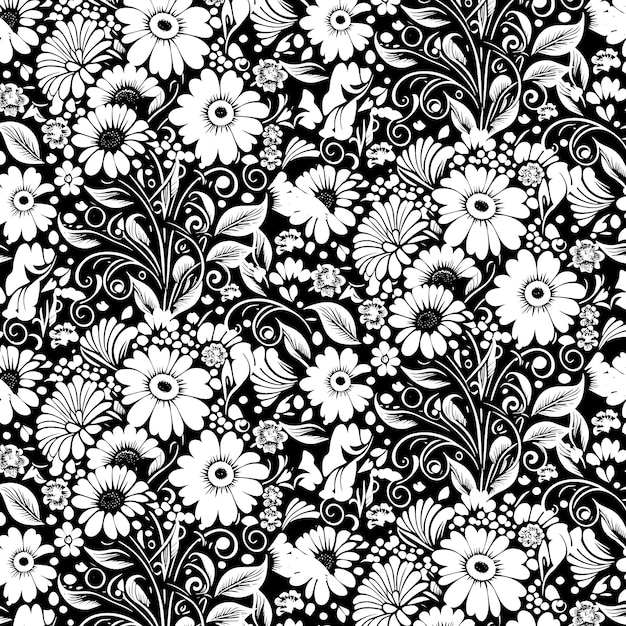 white Flower seamless pattern design