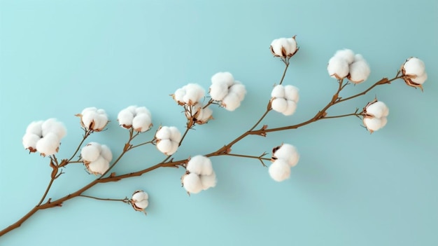 Vector white flowers on a blue background