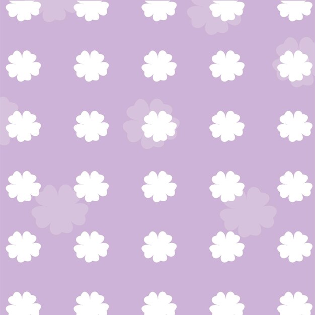 White flowers pattern purple background