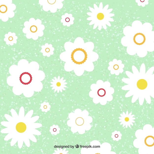 Vector white flowers pattern