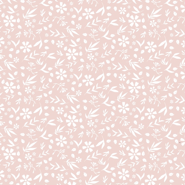 Vector white flowers with pink blush background