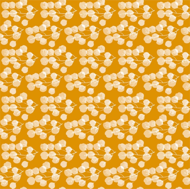 White flowers on a yellow background.