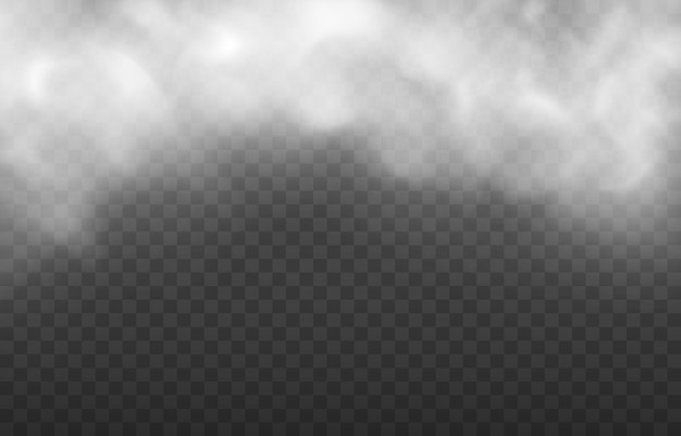 White fog texture isolated on transparent background Steam texture illustration