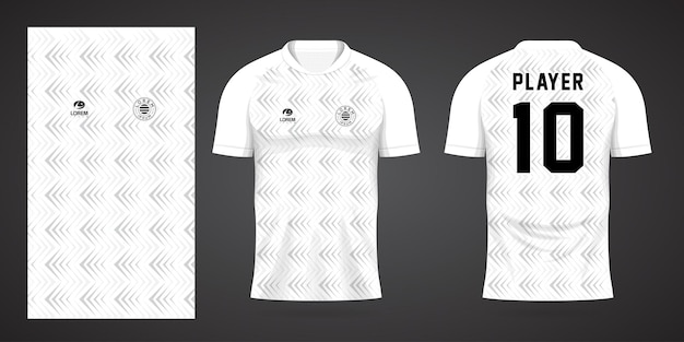 Vettore modello di design sportivo maglia bianca da calcio