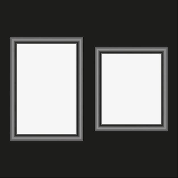 White frames black background Gallery banner Vector illustration