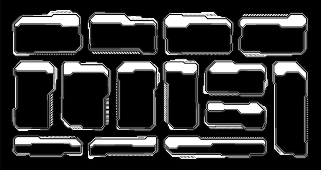 Белый футуристический hud ui элементы scifi пользовательский интерфейс текстовые ящики призывы рамки предупреждающих сообщений