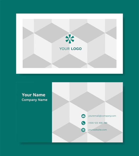 White geometric business card