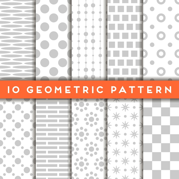 White geometric pattern collection