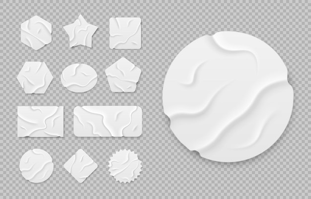 Белые геометрические формы клейкая лента кусочки малярной ленты с рваными краями реалистичный стиль