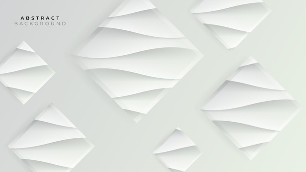 Vector white geometric and waves abstract background