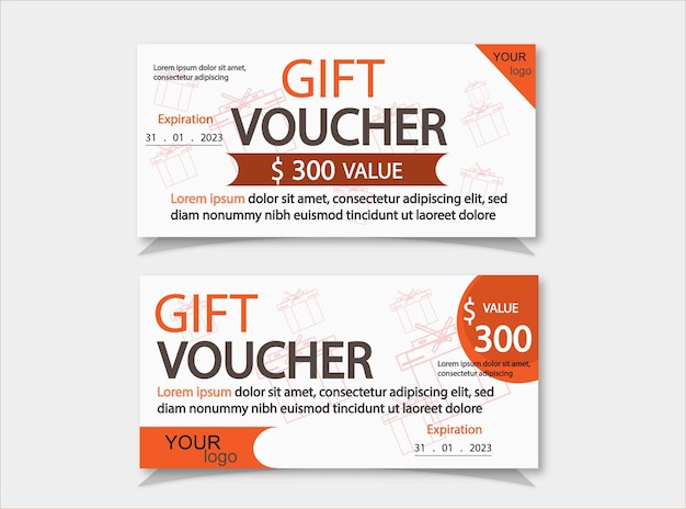 White gift voucher banners