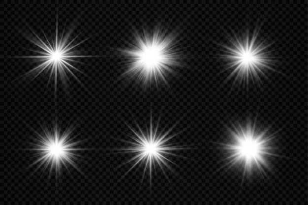 white glowing light burst glow bright star sun rays light effect flare of sunshine