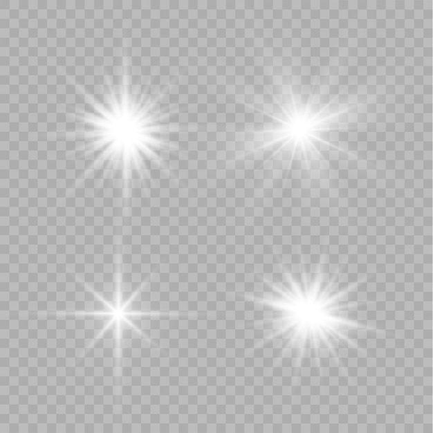 White glowing light explodes on a transparent background.