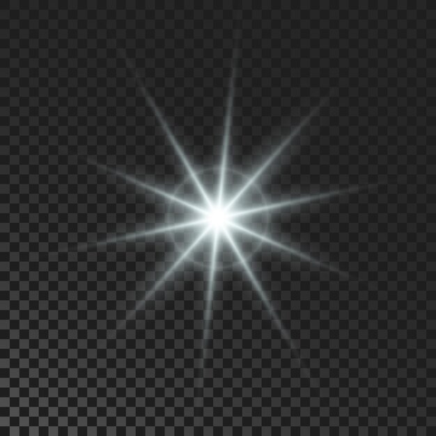 White glowing sparkling star