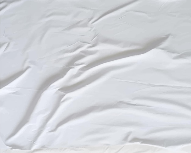 white Glued paper wrinkled effect realistic adhesive foil with crumpled and greased wrinkles texture