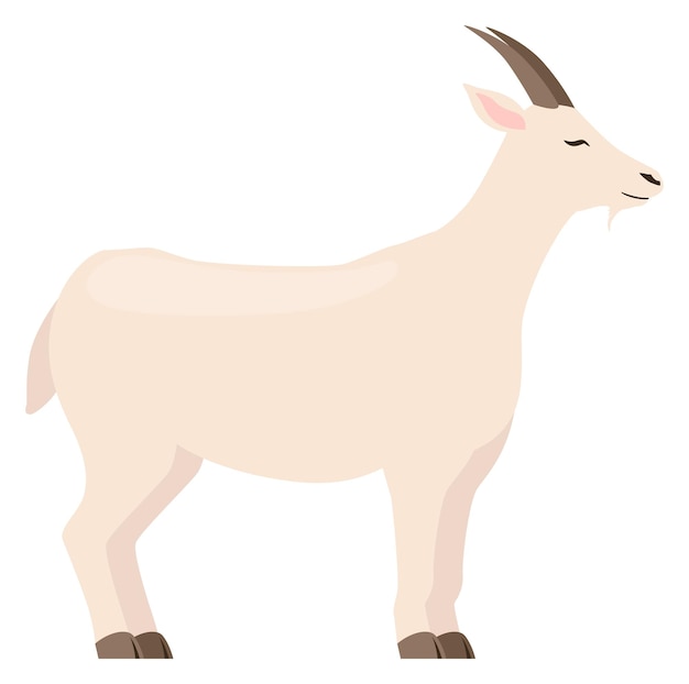 White goat icon Cartoon farm livestock animal