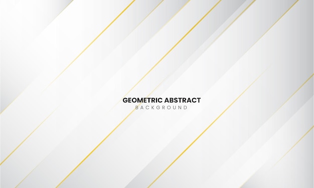 White and gold abstract geometric background Premium Vector