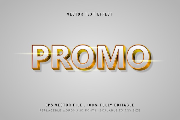 White gold promo title text style font effect.