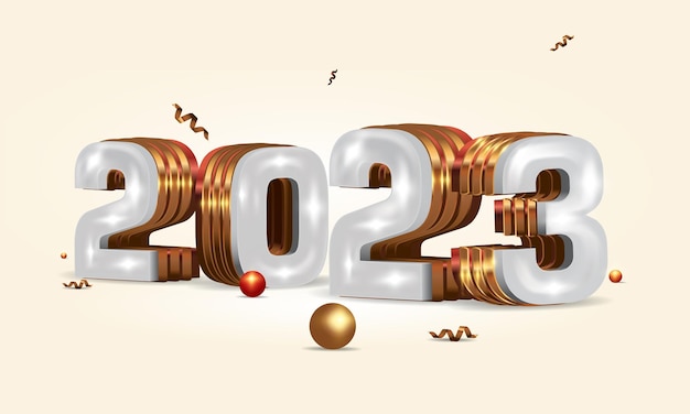 White and golden 3d 2023 design