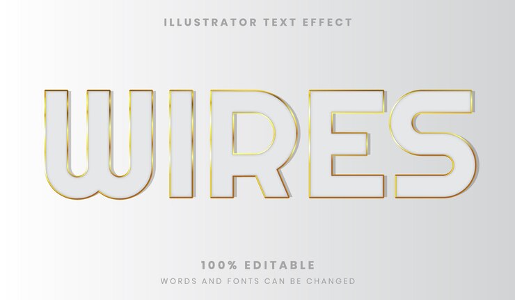 White and golden editable  text effect