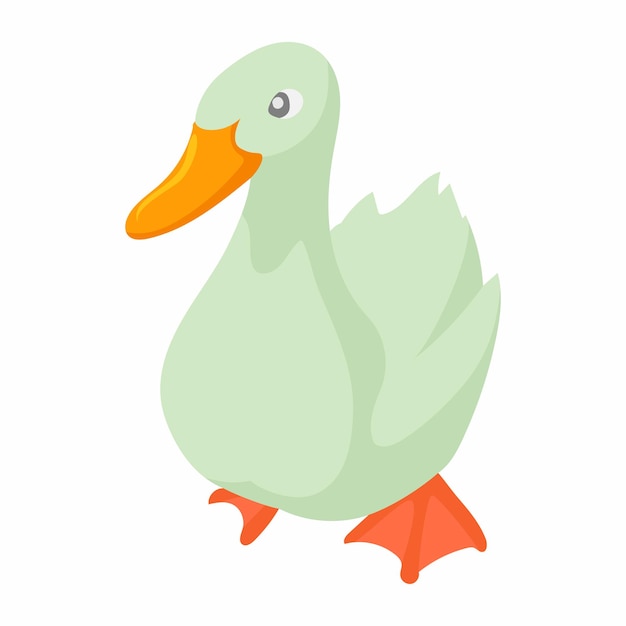 White goose icon in cartoon style on a white background