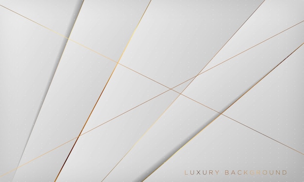 White and gray abstract luxury background with golden line.