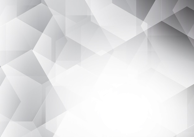 White and gray color polygon abstract vector background